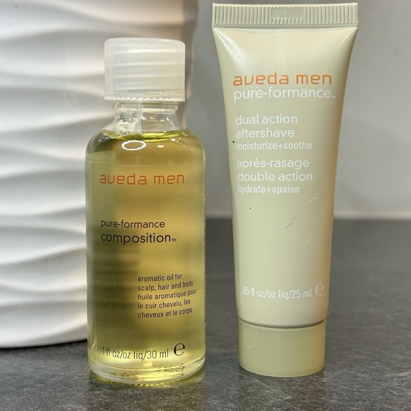 Aveda Men Oil Pure-Formance Composition Oil 1 oz & .85 oz Aftershave NEW - Picture 1 of 5